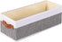 Small Storage Basket 1-Pack,Foldable Open Storage Bins, Storage Boxes with Handles, Fabric Storage Containers (White&Gray,15x6x5in...
