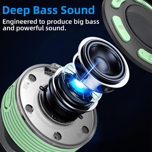 Donerton Bluetooth Speaker, IP7 Waterproof Wireless Speaker, Portable Speaker, HD Surround Sound, LED Light Mini Speakers, Dual Stereo Pairing, Bu...