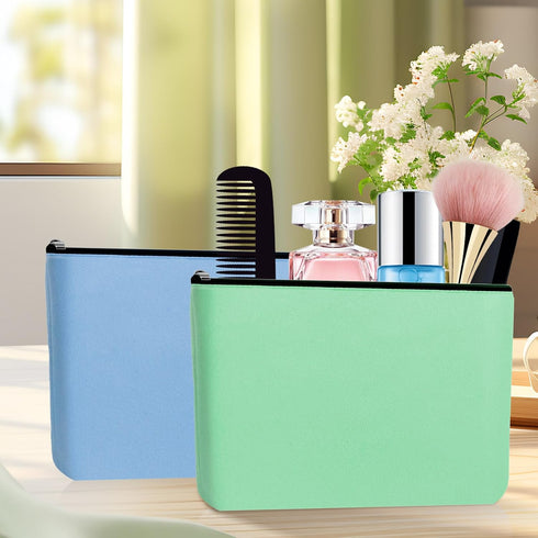 2pcs Makeup Bag With Zipper Large Capacity Travel Cosmetic Bag Multi Purpose Oxford Fabric Zipper Bags DIY Craft Bag Makeup Pouch for Cosmetics St...