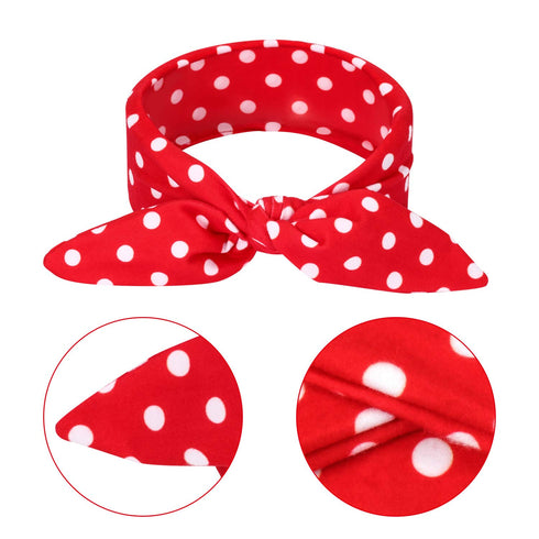 WILLBOND Christmas Parent Baby Girl Turban Headband 2 Pieces Girl Red Black Plaid Headbands with Bow for Mom Baby...