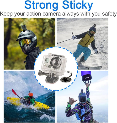 Action Camera Safety Tether Strong Adhesive Stickers Strap Cord Compatible with GoPro Hero 12, 11, 10, 9, 8, 7, 6, 5, 4,SJCAM Action Camera Helmet...