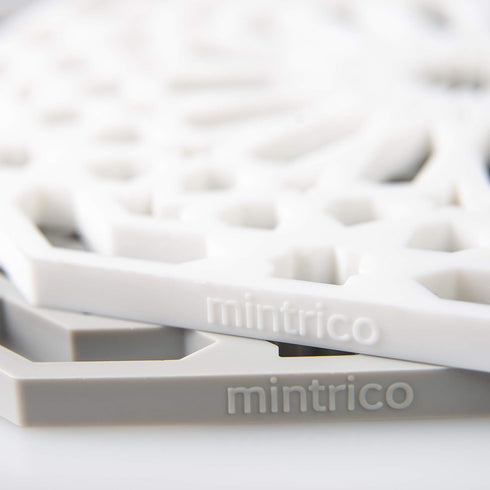 Mintrico Silicone Trivet Mat Pad for Hot Dishes Set of Two (White & Grey Octagon)…...