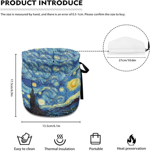 Teapots Dust Cover Insulated Van Gogh Starry Night Print Tea Cozy for Teapot Tea Kettle Cover Breakfast Insulation Lid Warmer Tea Cosy Kitchen Cof...