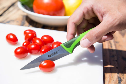 Zyliss Classic Paring Knife Set with Sheath Cover - Precision Knife for Cutting, Slicing & Peeling - Small Culinary 3 ¼” Paring Knife & 3 ¾” Serra...