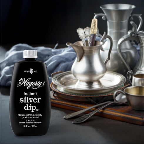 Hagerty Instant Silver Dip - Silver Cleaner and Heavy Tarnish Remover for Silverware, Sterling Jewelry, And All Silver Objects - Fast Acting, Made...