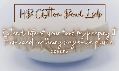 4 - Pack Linen Bowl Cover Reusable 100% Cotton ~ Elastic Stretch Machine Washable Organic Bowl Cover Lids for Food, Fruits, Leftover (Fits upto 5....
