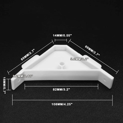 40PCS Cabinet Triangle Bracket, 90 Degree Corner Support Braces Plastic White Cabinet Countertop Brackets...