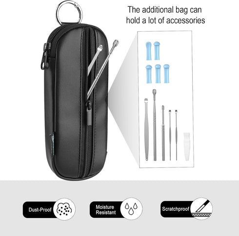 Beautyflier Ear Wax Removal Tools Storage Bag, Earwax Remover Tool Case, Compatible with BEBIRD Ear Cleaner Endoscope Earwax Remover Kit, PU Soft ...