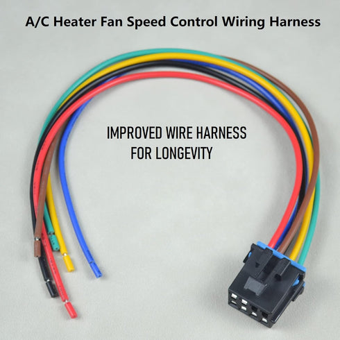 AC Heater Climate Fan Speed Control Connector Wiring Harness for Chevy Silverado 1500 2500 3500 Tahoe 1996-1999, Replace 15306189, PT1346...