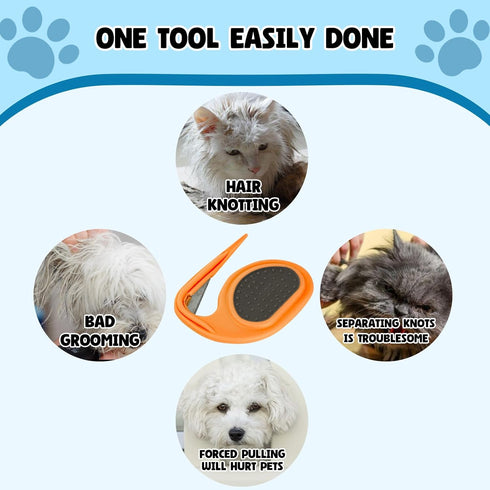 2Pcs Knotting Comb for Cat and Dog Dog Knot Remover Cat Knot Cutter for Pets Puppy Kitten Brush Hair Knot Removal Tool (Orange)...
