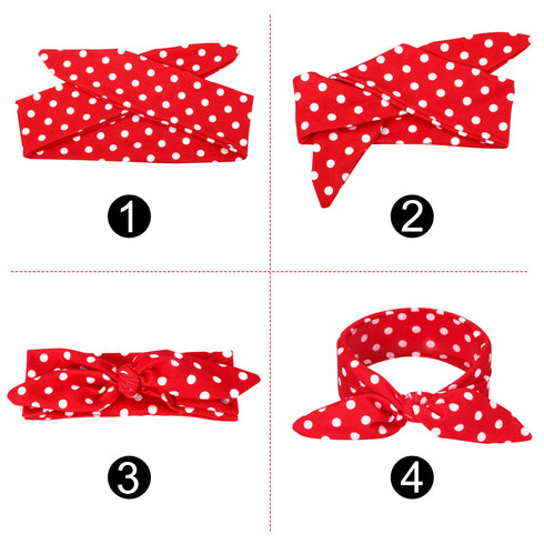 WILLBOND Christmas Parent Baby Girl Turban Headband 2 Pieces Girl Red Black Plaid Headbands with Bow for Mom Baby...