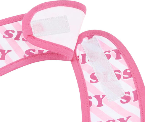 Littleforbig Cotton Waterproof Babydoll Printed Adult Bib with Adjustable Velcro Closure - Pretty in Pink Sissy Bib...