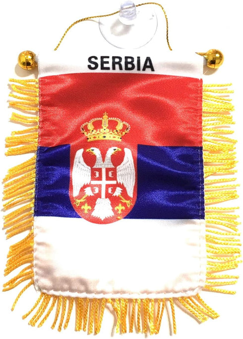 Serbia Serbian flags for cars accessory sticker decals small mini banners design window rearview mirror style accessories homes windows STICKS to ...