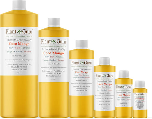 Coco Mango Fragrance Oil 4 fl. oz. Scented Oil for DIY Soap Making, Candles, Bath Bombs, Body Butters. Used in Aromatherapy Diffusers, Burners and...