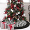 Black and White Buffalo Plaid Check Christmas Tree Skirt 48 inches, Country Xmas Tree Decorations Tree Skirts Double Layers Holiday Ornaments...