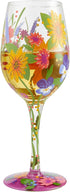 Enesco 6006284 Designs by Lolita Garden' Hand-Painted Artisan Wine Glass, 15 Ounce, Multicolor...
