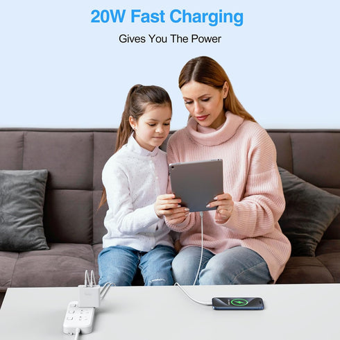 GOODaaa PD 20W Wall Charger with Cable Dual Ports Fast Charing Power Adapter for iPhone Series and Android Devices......
