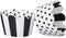 Black and White Cupcake Wrappers for Weddings, Graduations, Kids and Adult Birthday Parties, Baby Showers. Set of 24 Reversible Cup Cake Holder Wr...