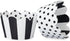 Black and White Cupcake Wrappers for Weddings, Graduations, Kids and Adult Birthday Parties, Baby Showers. Set of 24 Reversible Cup Cake Holder Wr...