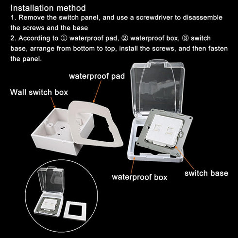 uxcell Waterproof Box 86 Type Wall Switch Socket Face Plate Panel Box Transparent...
