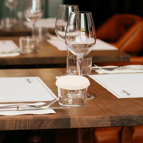 DOITOOL 100 PCS Disposable Paper Cup Cover, Hot Cup Lid Recycled Drinking Lid Coffee Cup Covers for Cafe Hotel KTV Bars (3.1 Inch)...