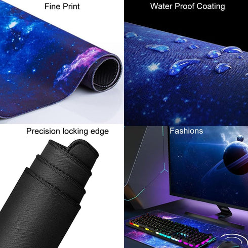 Galaxy Print Large Mouse Pad,Big Gaming Mouse Mat Desk Pad with Stitched Edges,Long Extended Keyboard Mouse Pads for Desk,XL Computer Mousepad wit...