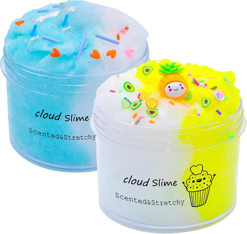 2Pack Cloud Slime Supplies Stress Relief Toy Scented DIY Putty Sludge Toy Gifts for Girls and Boys...