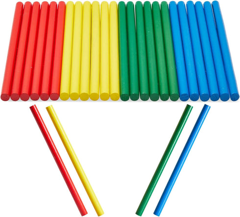 Juvale 24 Pack of Rhythm Sticks for Kids Bulk - 8 inches Wooden Lummi Sticks Music Toys - Classroom Preschool Percussion Instruments (4 Colors)...