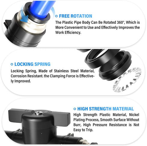 TAILONZ PNEUMATIC 4mm OD Ball Valve Air Flow Control Valve Push to Connect Fitting BVU-4?Pack of 3?...