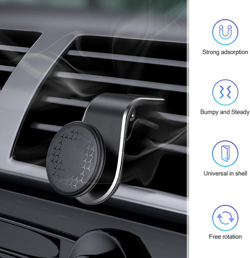 Pack-1 Car Air Vent Phone Mount with Adhesive, 360° Adjustable Durable Metal Vehicle Phone Holder for 3-7In Phone, Universal Automotive Phone Stor...