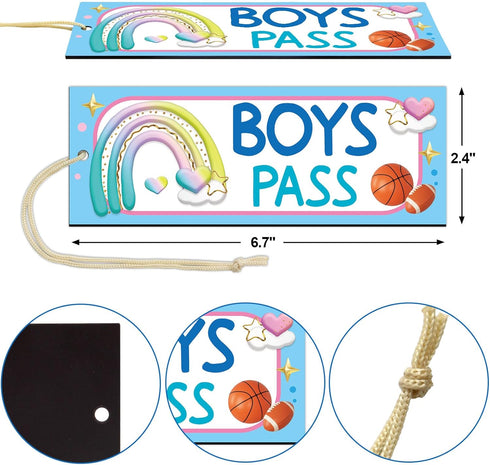 Hall Passes for Classrooms Elementary 6PCS Rainbow Magnetic Hall Passes Office Nurse Boys Girls Library Supplies Teacher Student Classroom Supplie...
