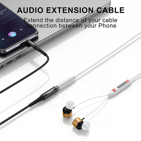 3.5mm Extension Cable, 10 Feet 3.5mm Headphone Extension Cables, Male to Female 3.5 mm Headphone Extender Cord for Earphone iPhone iPad Smartphone...