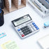 M&G Desk Calculator 12 Digit Extra Large LCD Display, Dual Solar Power and Battery, Accounting Calculator with Big Button, Battery Include, Perfec...