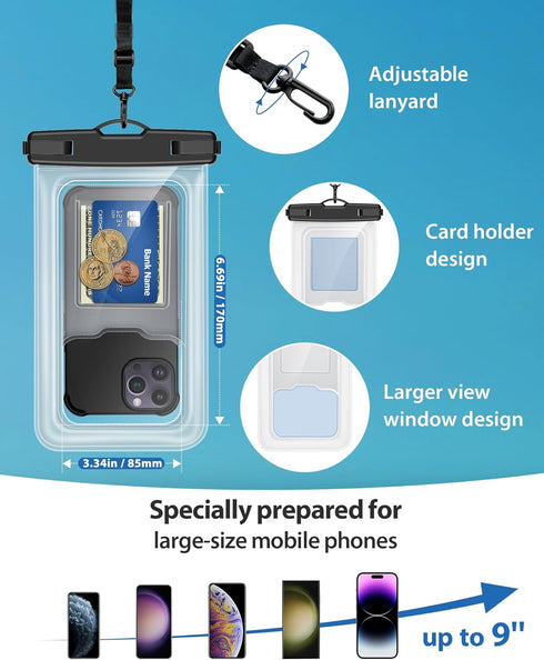 YOSH 2024 IPX8 Floating Waterproof Phone Pouch, Floatable Waterproof Phone Case Dry Bag for Swimming with Adjustable Lanyard for iPhone 15 14 13 1...