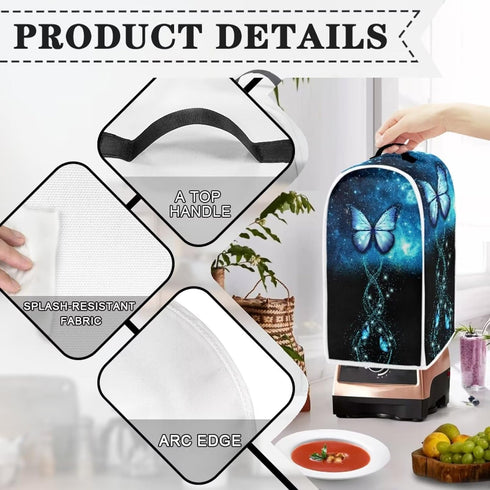 Blue Butterfly Print Blender Dust Cover Stand Mixer Appliance Cover Kitchen Appliance Cover Kitchen Mixer Attachments Small Appliance Covers Keep ...