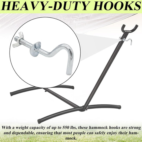 4 Packs Hammock Hooks Heavy-Duty Replacement Hooks Hammock Combo Hardware Kit Hammock Stand Replacement Hooks Fit 3/8 Inch Dia. for Home Patio Umb...