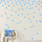 Light Blue Wall Decal Dots (200 Decals) | Easy Peel & Stick + Safe on Walls Paint | Removable Matte Vinyl Polka Dot Decor | Round Circle Art Glitt...