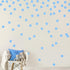 Light Blue Wall Decal Dots (200 Decals) | Easy Peel & Stick + Safe on Walls Paint | Removable Matte Vinyl Polka Dot Decor | Round Circle Art Glitt...