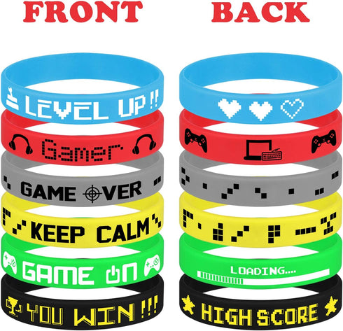 TUPARKA 36 Pcs Video Game Silicone Wristbands Game Party Supplies for Birthday Party Baby Shower Party Favors, 6 Styles...