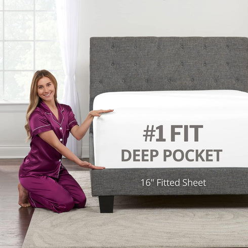 White Fitted Sheet – Twin Fitted Sheets Only – Microfiber Fitted Sheets 1 Pack Single Fitted Sheet Twin Size Fitted Bed Sheet – Twin Bed Fitted Sh...