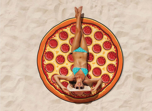BigMouth Inc Giant Beach Blanket, Fun Summer Beach Towel, Large Size for Kids Teens & Adults, Quick Dry Microfiber Material - Pizza, 5 Feet Wide...