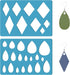 GORGECRAFT 2 Styles Teardrop Earring Template Reusable Diamond Jewelry Shape Templates Geometric Stencils Leather Earring Acrylic Cutting Stencil ...