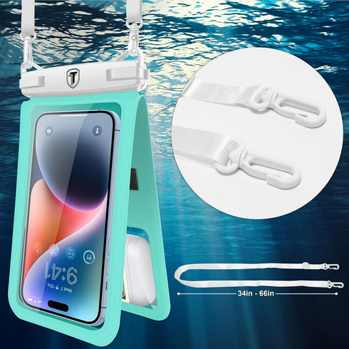 Double Space Waterproof Phone Pouch Case Compatible for Samsung Galaxy S23 S22 S21 S20 S10 Note 20/10/9 up to 7", Cellphone Case Dry Bag Vacation ...