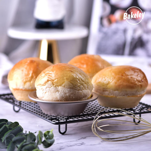 5-Inch Mini Pie Pan Set, Non-Stick Round Bread and Cake Bakeware for Oven and Instant Pot, 4-Piece, (Champagne Gold)...