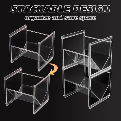 2Pcs Tea Bag Storage Organizer, Stackable Clear Plastic Tea Holder and Coffee Pod Containers, Sugar Creamer Box for Drawer Countertop Cabinet Coff...