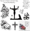 Hying Easter Religion Clear Stamps for Card Making and Photo Album Decorations, Jesus Cross Silicone Stamps Blessing Words Transparent Rubber Stam...