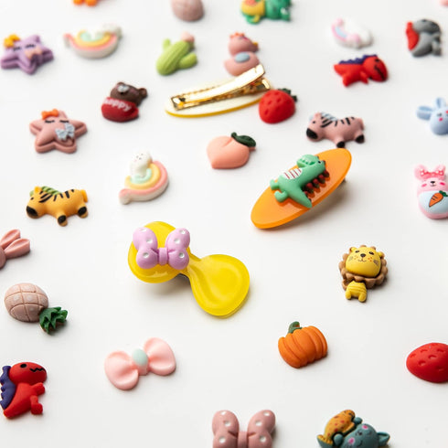 Slime Charms Cartoon Animal And Fruit Cute Set - Mixed Lot Assorted Fruit Resin Flatback Cute Sets For Diy Crafts Making,Decorations,Scrapbooking,...