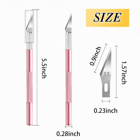 JTIEO Exacto Knife,74 Pack Hobby Knife with 4 Upgrade Sharp Hobby Knives and 70 Spare Exacto Knife Blades for Art,Stencil,Scrapbooking (Pink)...