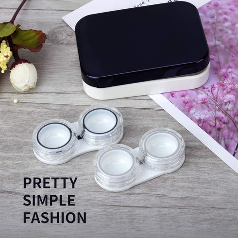Contact Lens Case, Two Pack Portable Contact Lenses Travel Cases with Remover Tool Tweezers Mirror Solution Bottle Contacts Holder Container Stora...