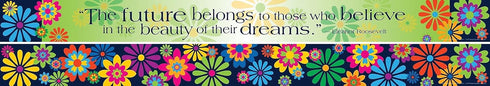 BARKER CREEK Double-Sided Border with Inspirational Quote, Italy Fiori Bellissimi, for Bulletin Boards, Reception Areas, Halls, Break Rooms, Offic...